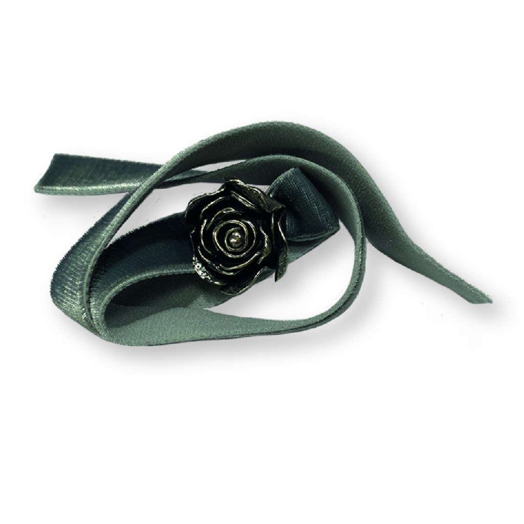 WHITE BRONZE ROSA HAIR TIE