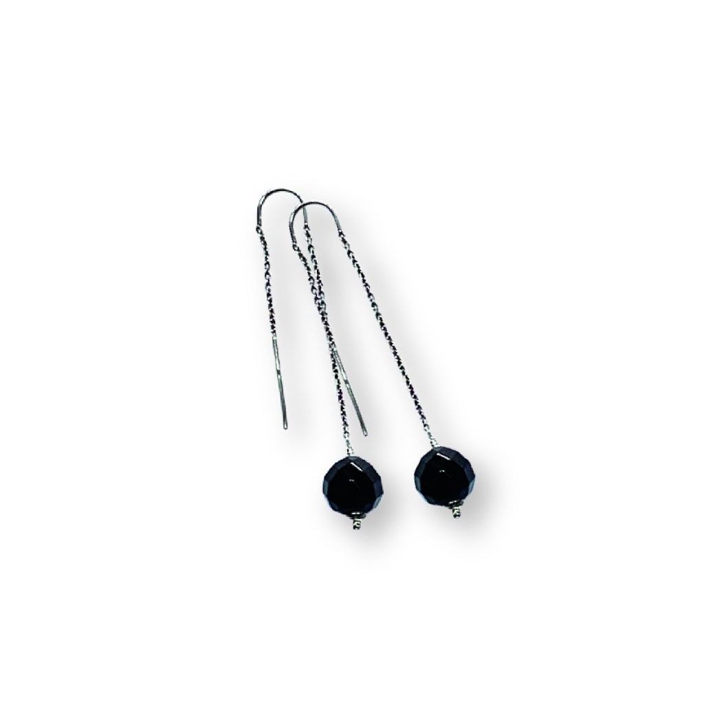 SILVER ONYX EARRINGS
