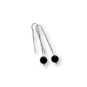 SILVER ONYX EARRINGS